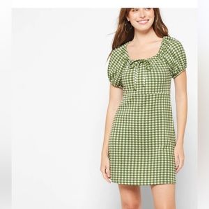 Madewell Green Gingham jacquard dress